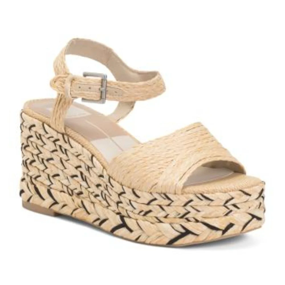 💛▪️Dolce Vita▪️ Light Natural Tiago Ankle Strap Espadrille  Wedge Sandal 10